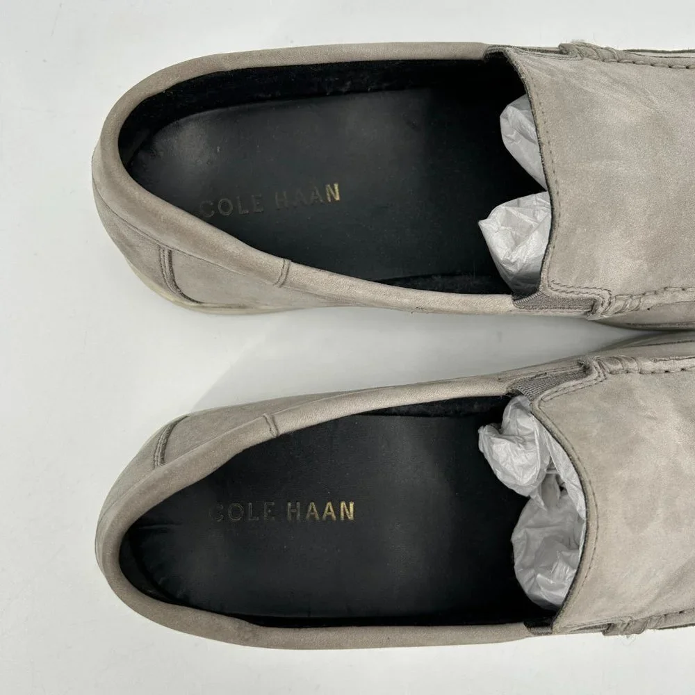 COLE HAAN Men's Gray Suede Slip On Loafer Office Boat Shoes Size 10
